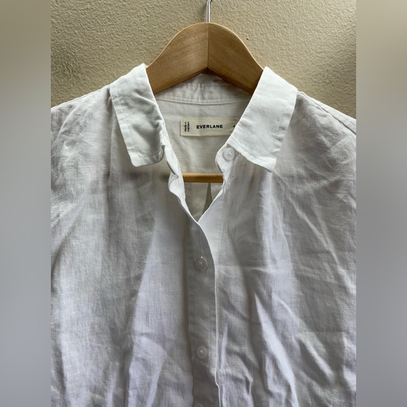 New Everlane Women The Must Have Shirt in Linen White Size 4 - Picture 7 of 13